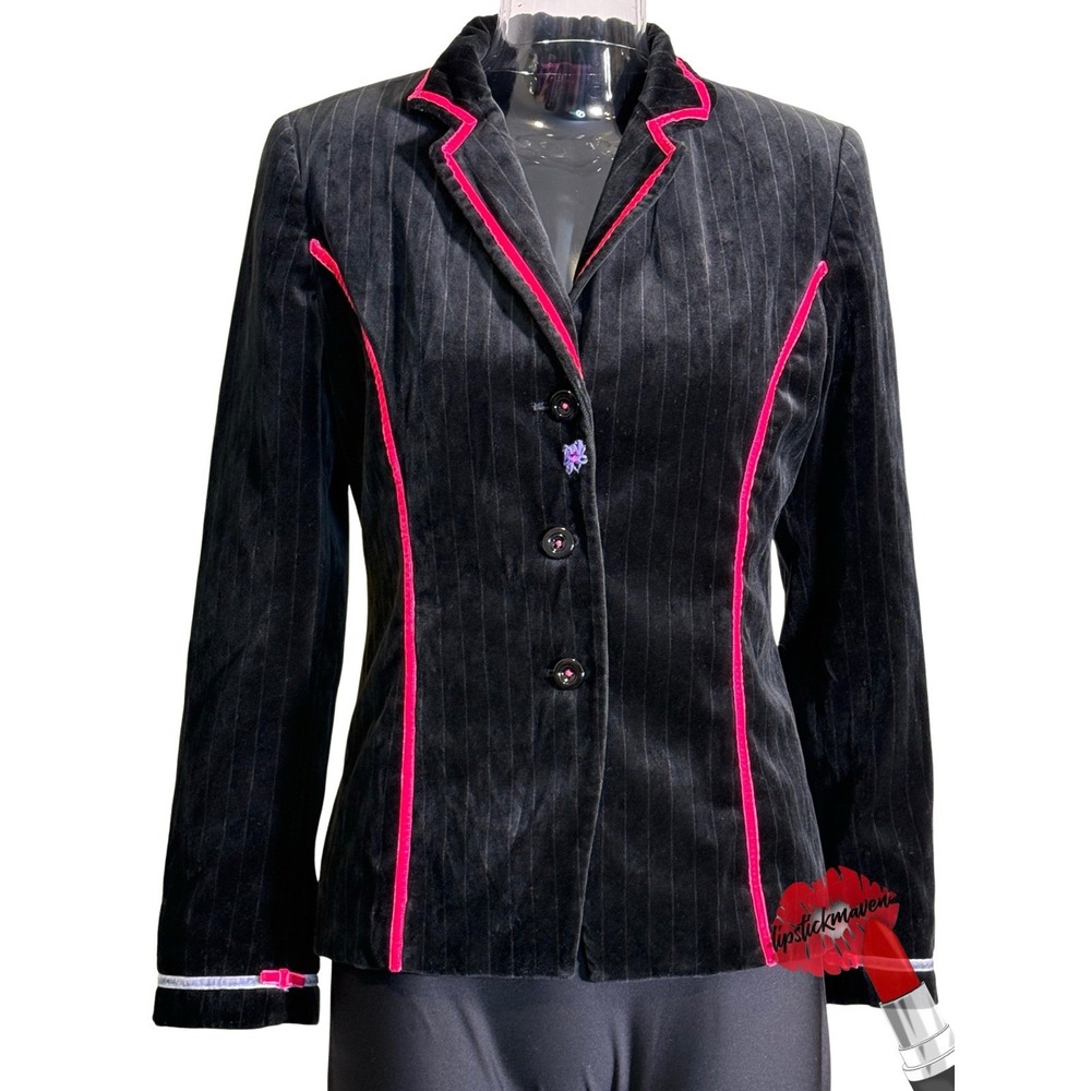 Womens Washable Fitted 100% Suede Leather Blazer Jacket Sz M Periwinkle Blue Y2K